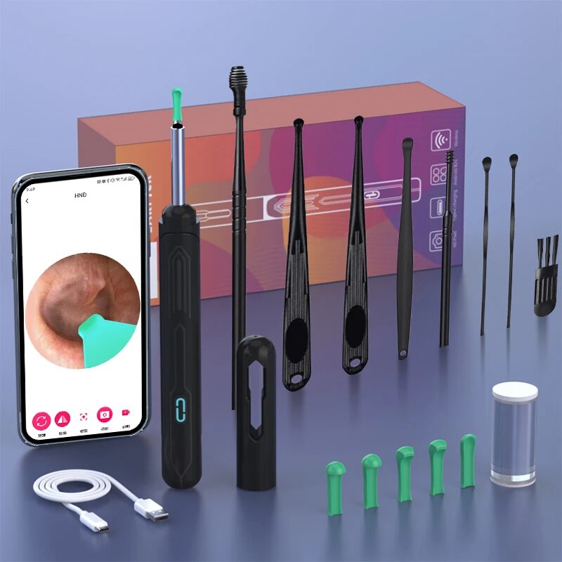 Ear Cleaning Tool with HD Camera and LED Lights Earwax Removal Otoscope