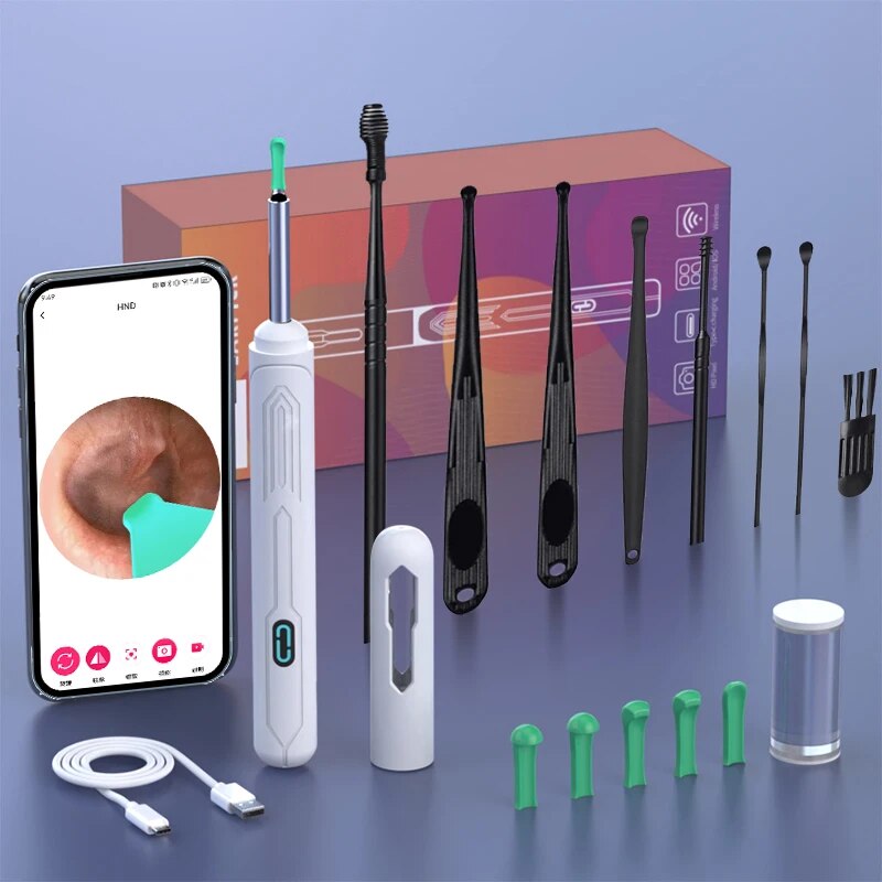 Ear Cleaning Tool with HD Camera and LED Lights Earwax Removal Otoscope